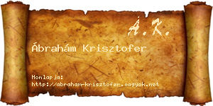 Ábrahám Krisztofer névjegykártya